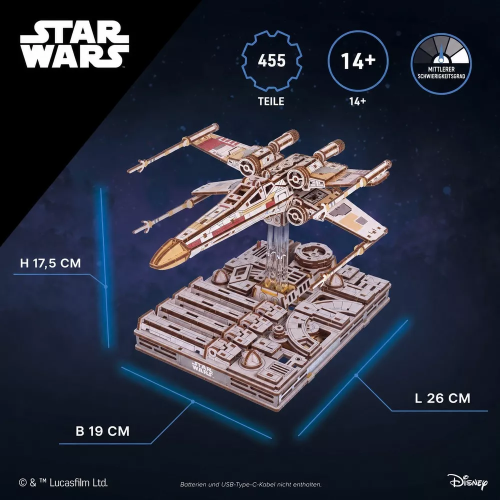 3D-Holzmodell Luke Skywalkers X-Wing Star Wars