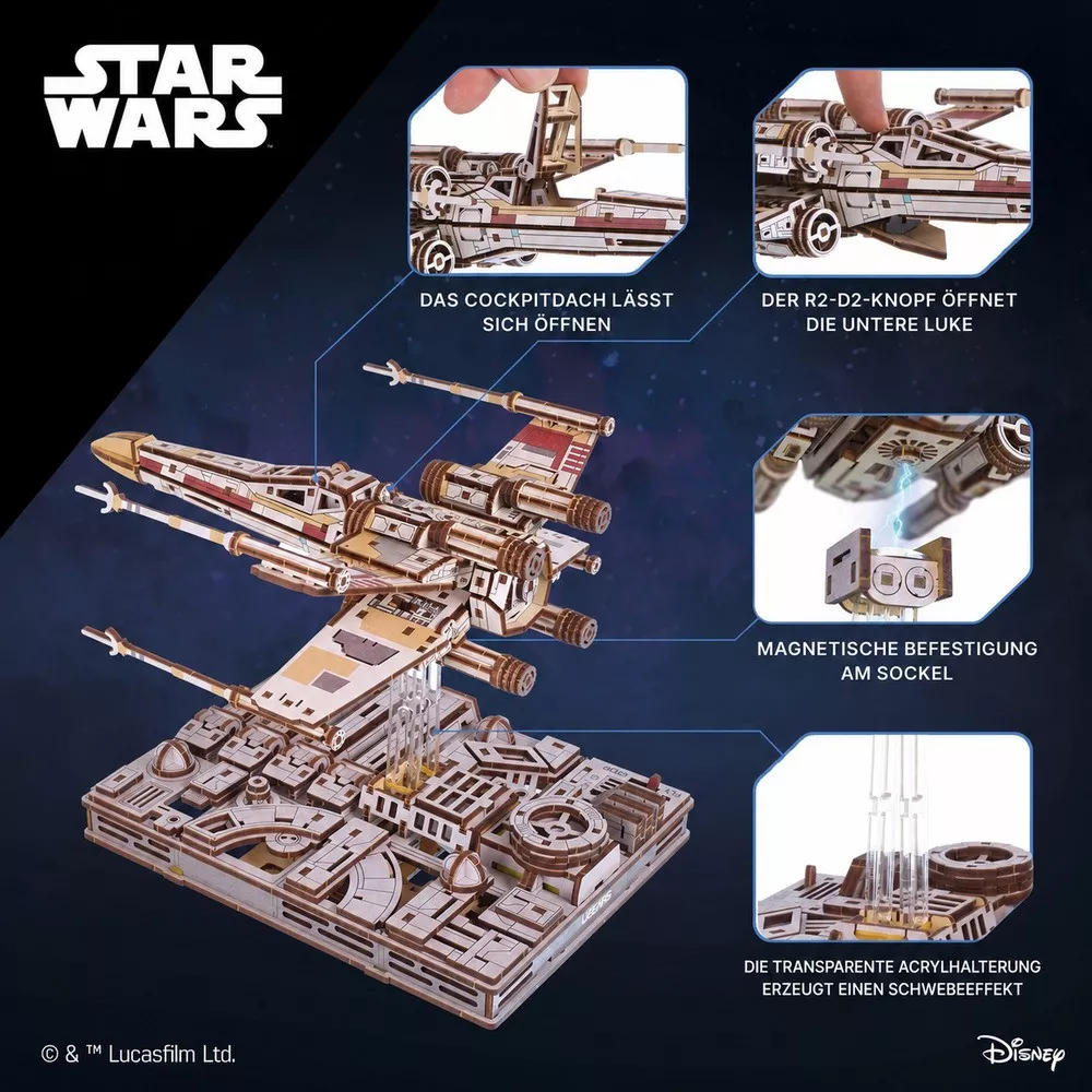 3D-Holzmodell Luke Skywalkers X-Wing Star Wars