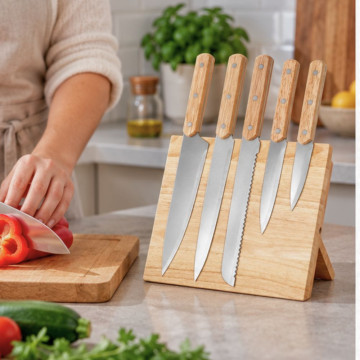 Set aus 5 Messern und magnetischem Halter