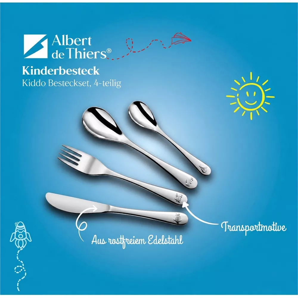 Kiddo Kinderbesteck-Set aus Edelstahl, 4-teilig
