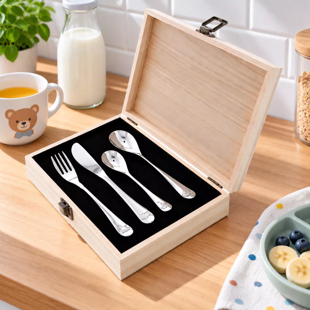 Kiddo Kinderbesteck-Set aus Edelstahl, 4-teilig