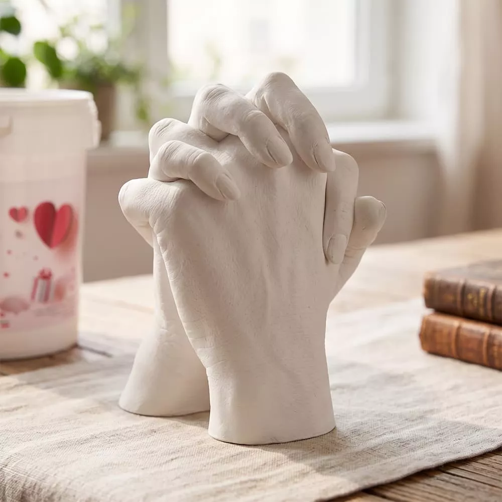 3D-Handabdruck-Set für Paare aus Gips