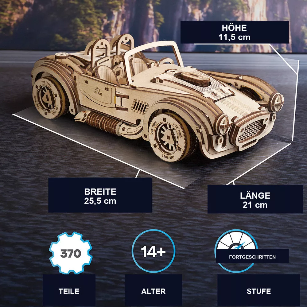 3D-Holzmodell Rennwagen Cobra Drift