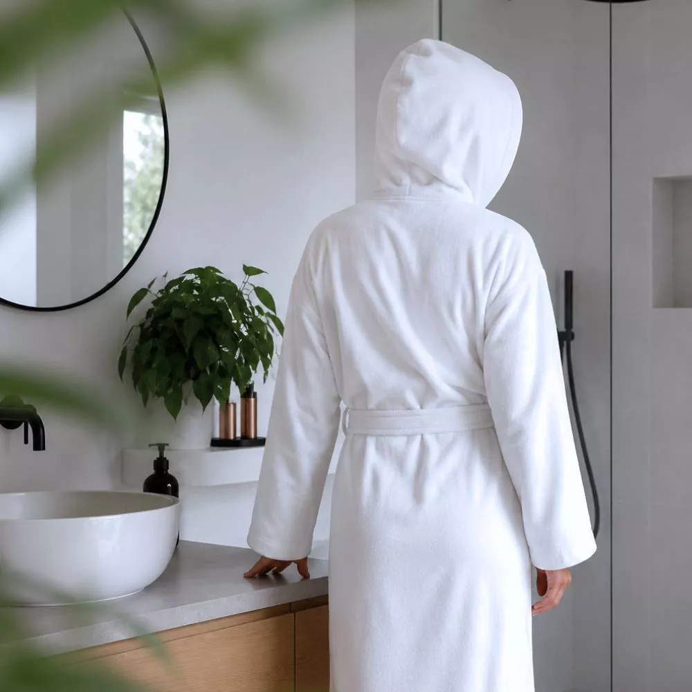 Personalisierter Bademantel Dackel im Ringelshirt