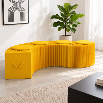 Faltbare Kraftpapierbank 150 cm Gelb