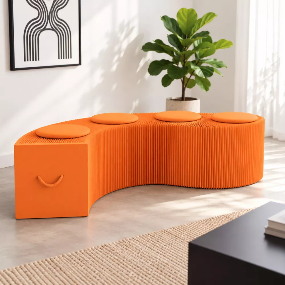 Faltbare Kraftpapier-Bank 150 cm Orange