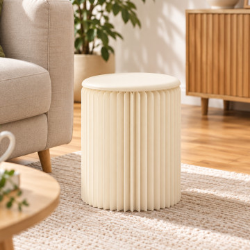 Faltbarer Kraftpapier-Hocker 38 cm Weiß
