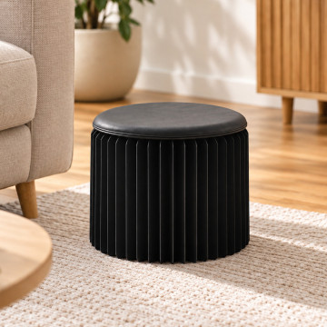 Faltbarer Kraftpapier-Hocker Schwarz 28 cm