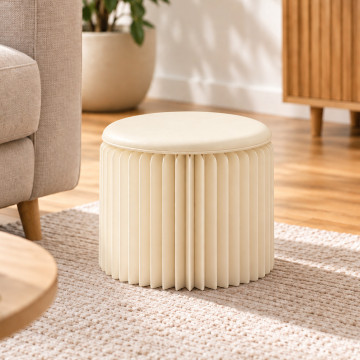 Faltbarer Kraftpapier-Hocker Weiß 28 cm