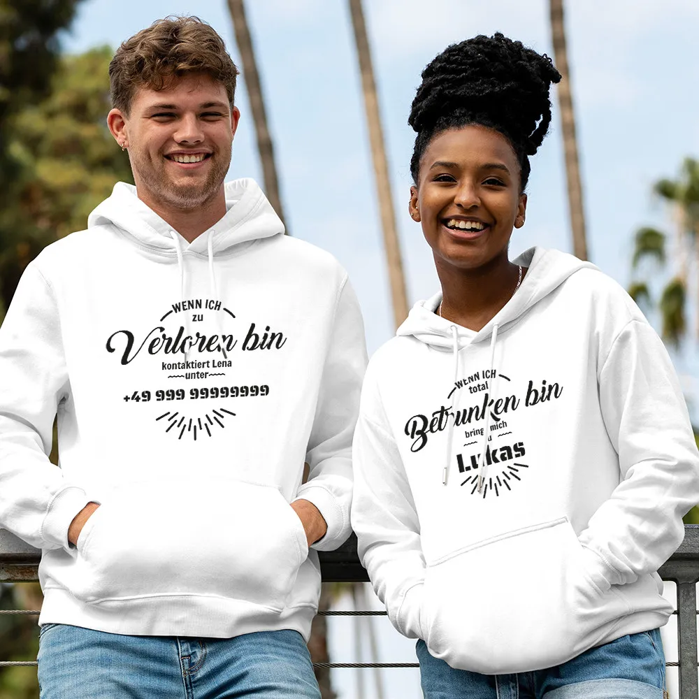 Hoodie "Wenn ich betrunken bin, bringt mich zu" personalisiert