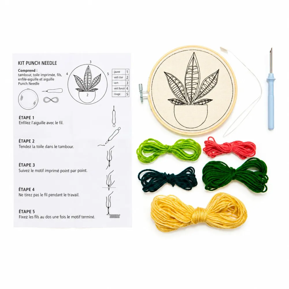 Punch-Needle-Set Grüne Pflanze