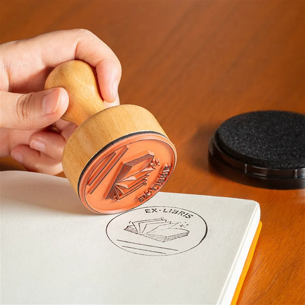 Ex-Libris-Stempel aus Holz für Bücher