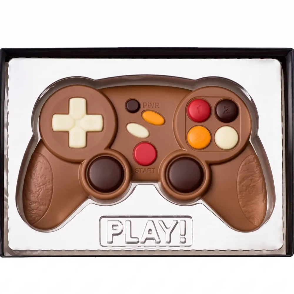 Spielcontroller aus Vollmilchschokolade