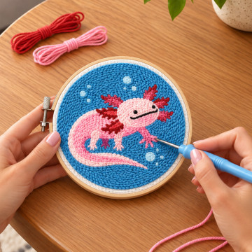 Punch-Needle-Set Axolotl