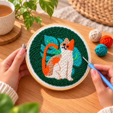 Punch-Needle-Set Katze