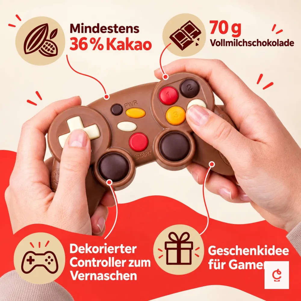 Spielcontroller aus Vollmilchschokolade