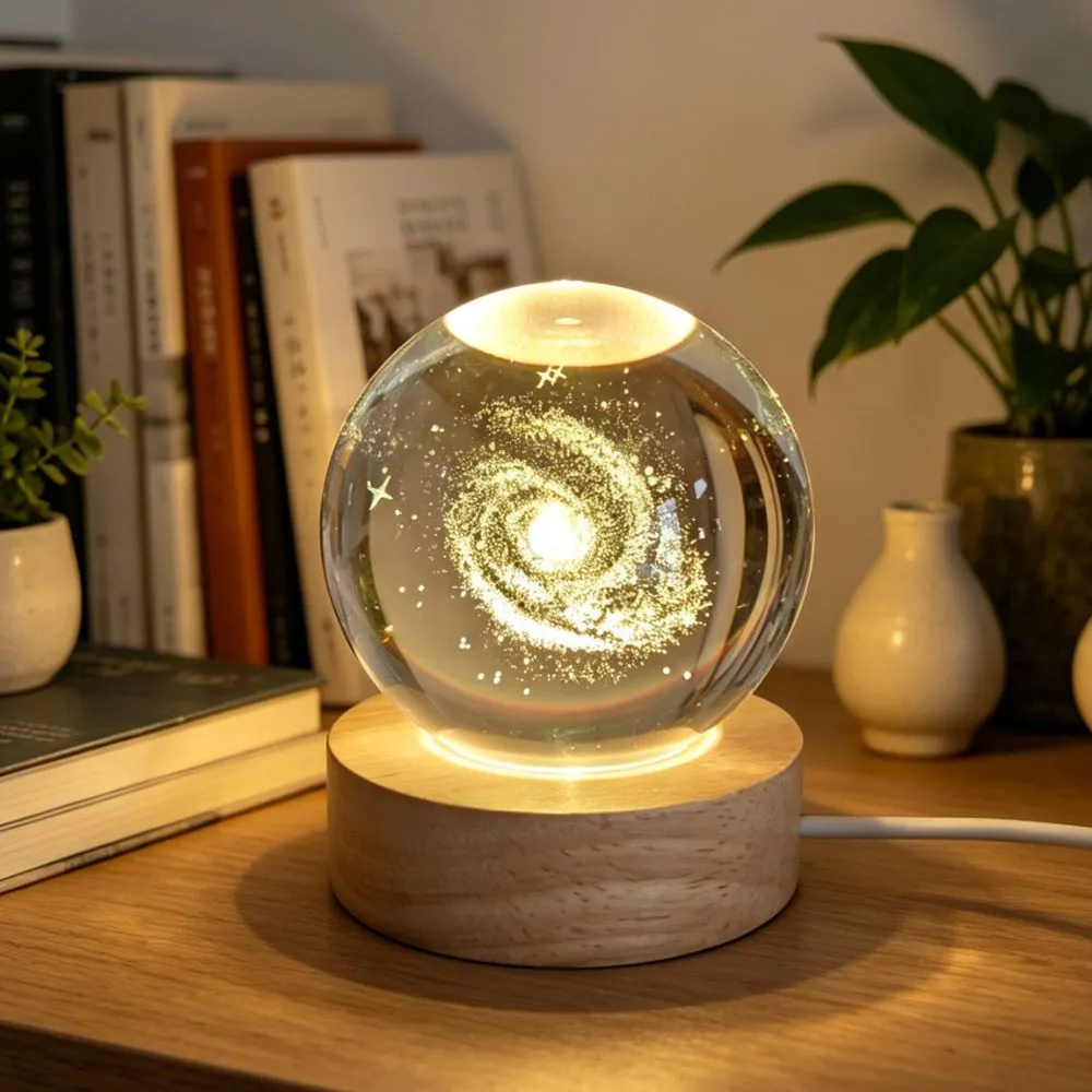 Leuchtkugel Galaxie als 3D-Kristallkugel