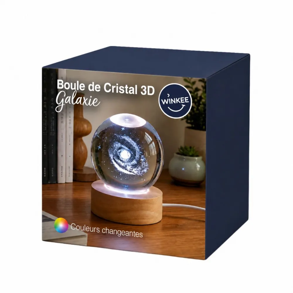 Leuchtkugel Galaxie als 3D-Kristallkugel