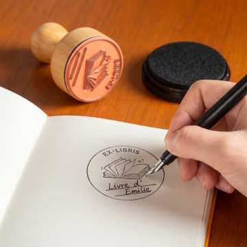 Ex-Libris-Stempel aus Holz für Bücher