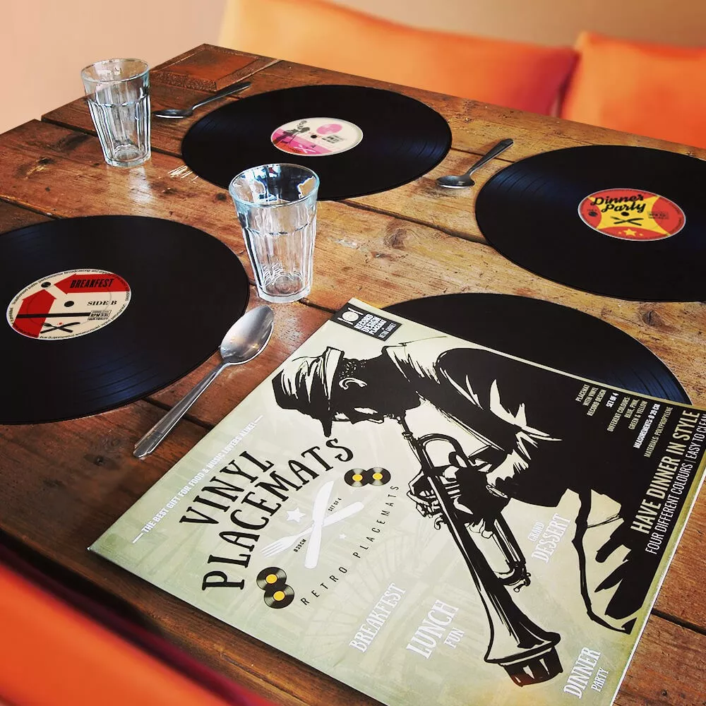 Vinyl-Tischsets im 4er-Set jazz