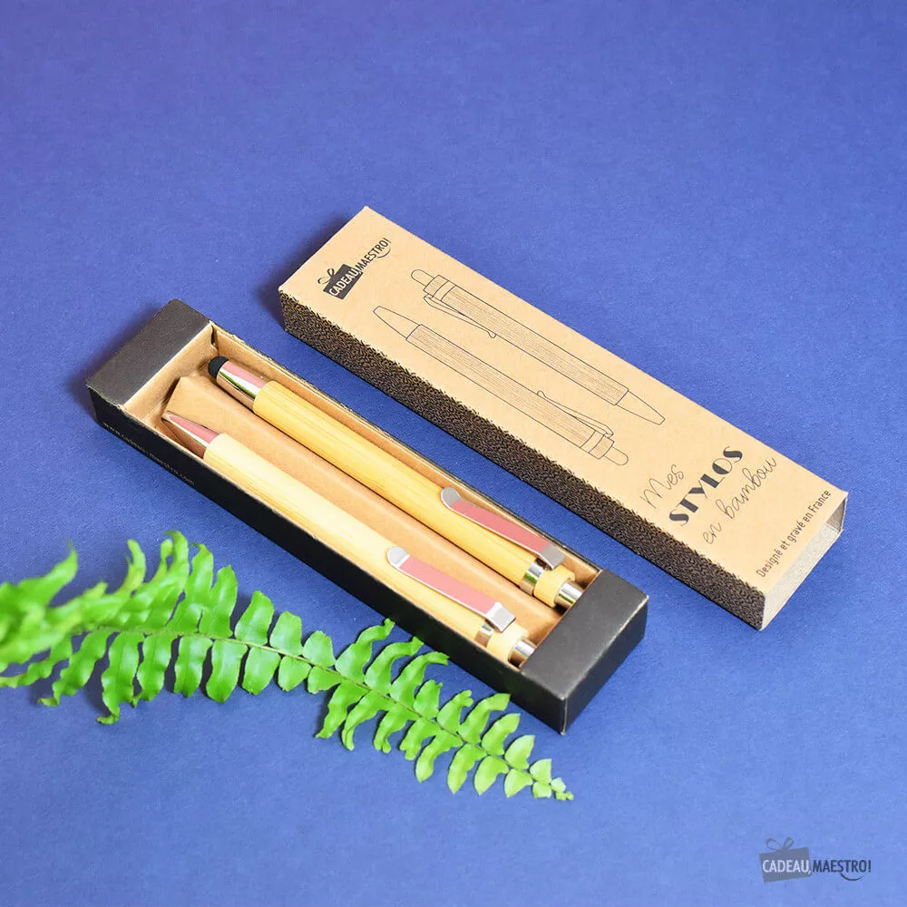 Setzen Sie DIY Bambusstift zum Personalisieren (x2)