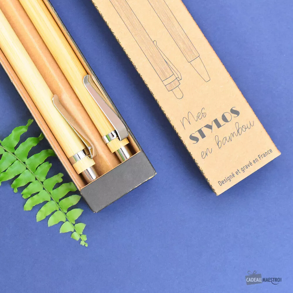 Setzen Sie DIY Bambusstift zum Personalisieren (x2)