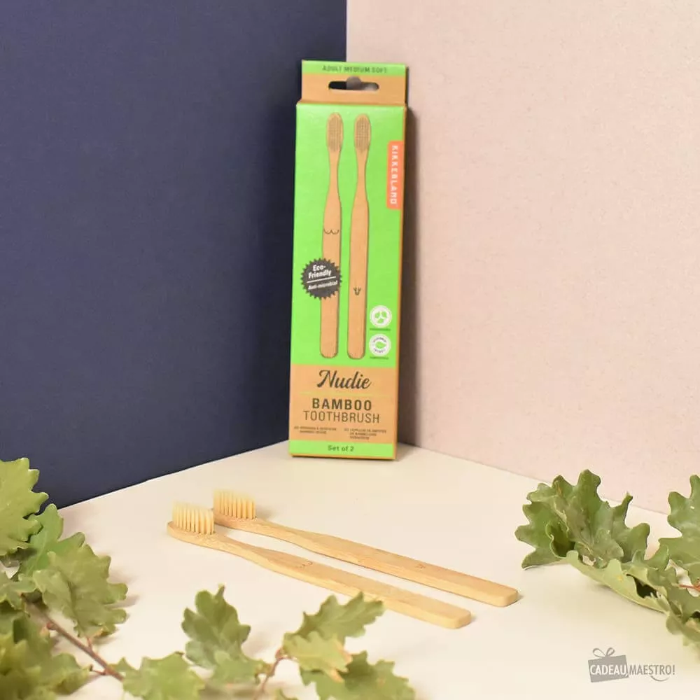 Nudisten-Zahnbürsten-Set aus Bambus (x2)