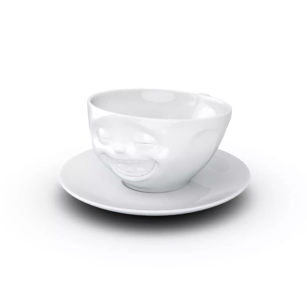 Kaffeetasse für gute Laune am Morgen Pocelaine blanche dure de qualité hôtelière