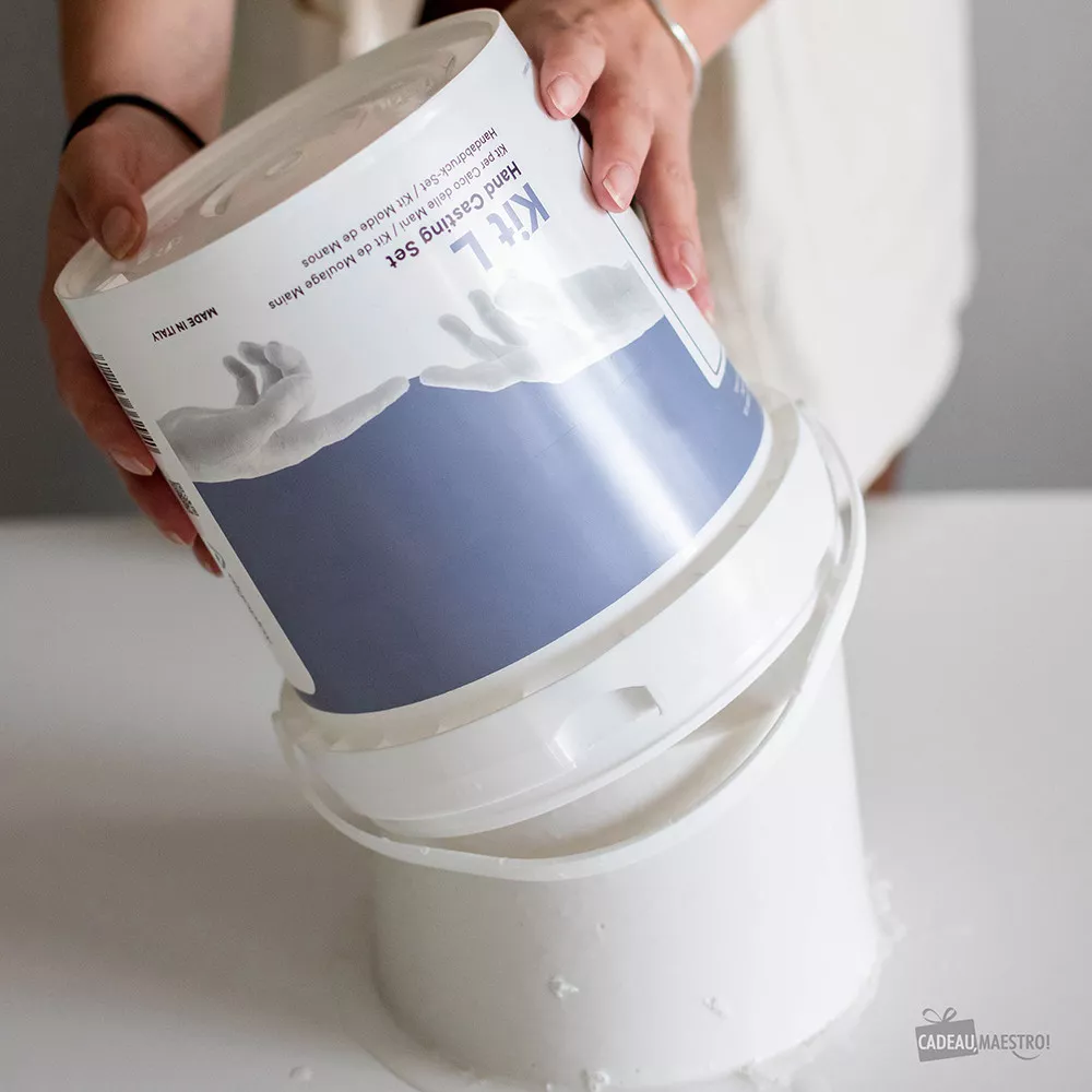 3D-Handabdruck-Set für Familien aus Gips après 2 heures, démoulez le kit