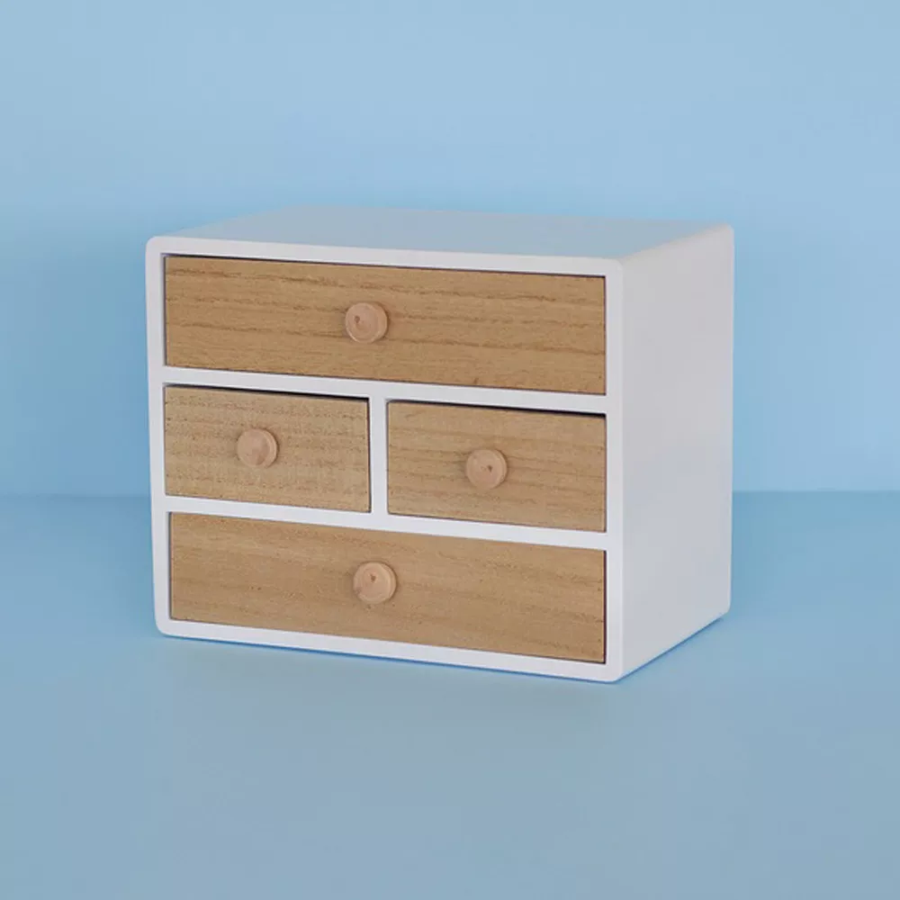Schmuckkästchen aus weißem Holz im Loft-Stil doublure intérieure en velours