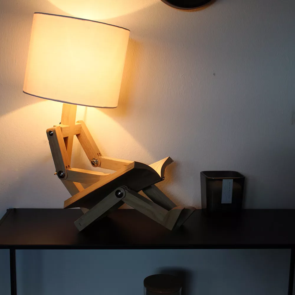Designlampe Emil aus Holz lampe déco en bois