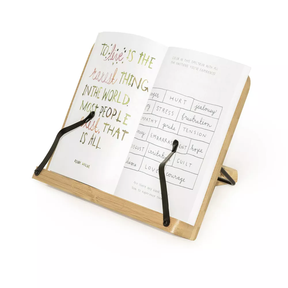 Zusammenklappbares Buchpult aus Bambus tenez les pages facilement