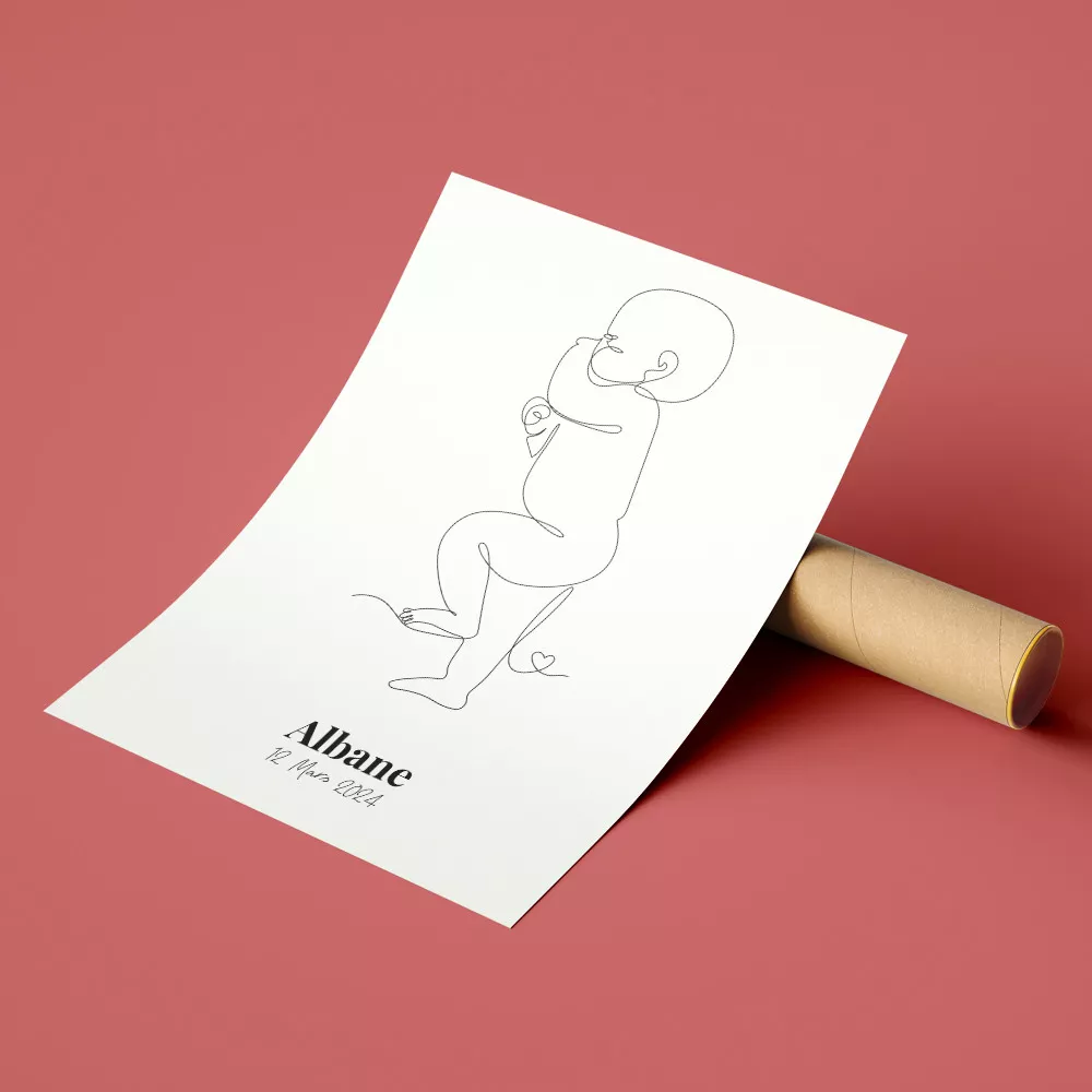 Personalisierbares Baby Poster Parfaitement emballé pour protéger votre affiche pendant le transport