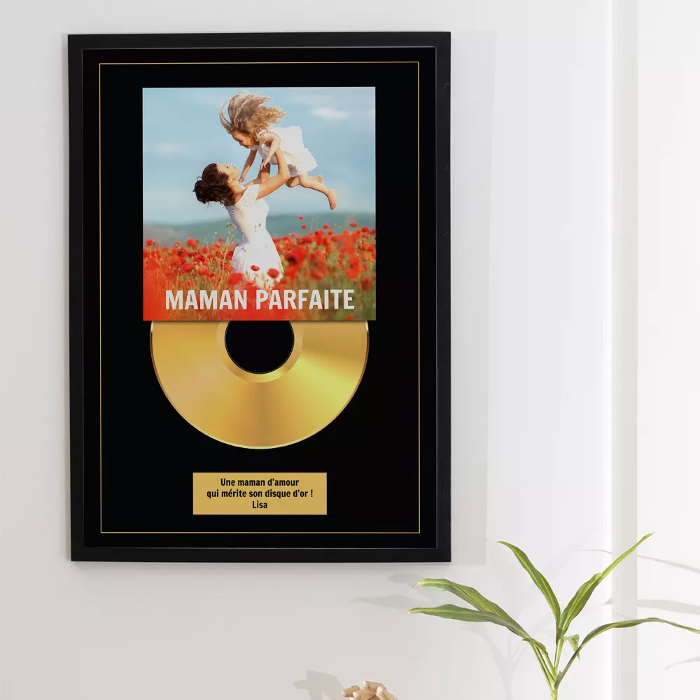 Personalisierbares Goldene Schallplatte Poster Récompense pour la meilleure des Mamans !