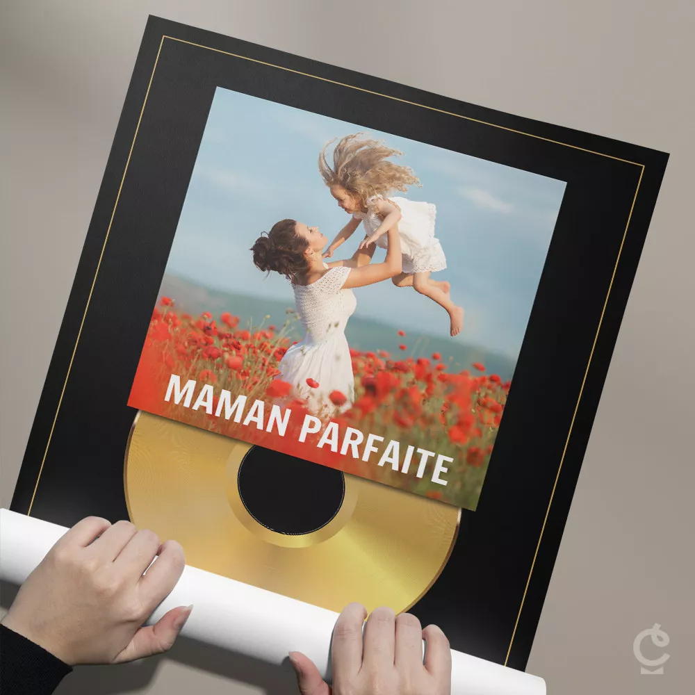 Personalisierbares Goldene Schallplatte Poster Cadeau original et personnalisable !