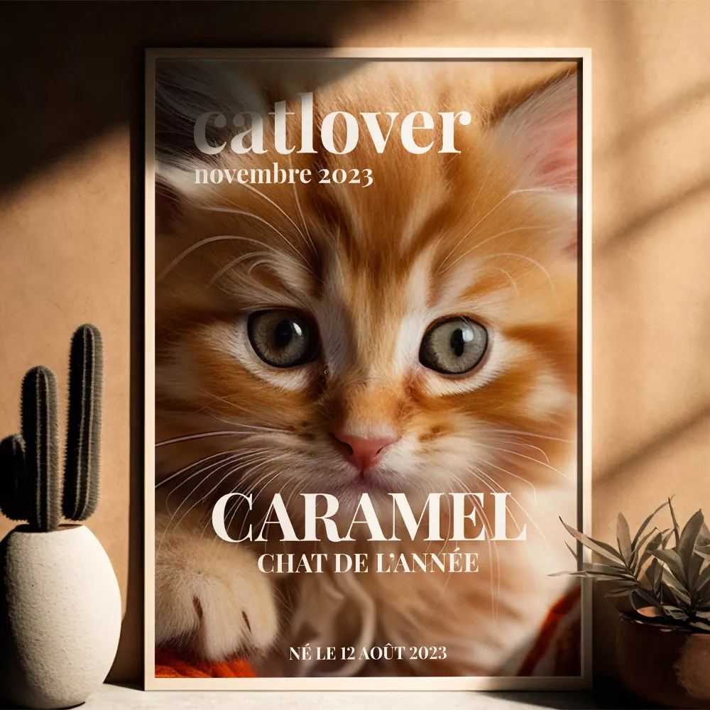 Personalisierbares Hund-und-Katze Poster Affiche animal de compagnie à personnaliser